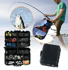 177PCS Fish Tackle Box Fishing Accessories Case Fish Hook Bait Parts Kit Set