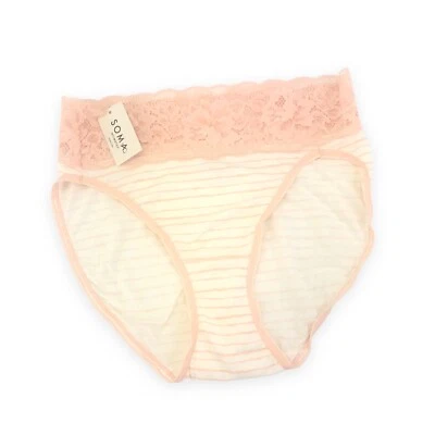 Soma Embraceable SS Lace High Leg ~Idyllic Stripe Mini Ivory~ Size: S [NWT] - Image 1 of 3