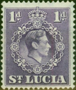 St Lucia 1938 1d Violet SG29 P.14.5 x 14 Fine VLMM - Picture 1 of 1