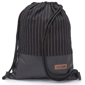 Leon By Bers Premium Turnbeutel Rucksack 35x45cm "LINIE SCHWARZ PU SCHWARZ" - Bild 1 von 6