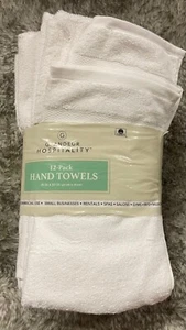 Grandeur Hospitality 100% Algodón 16" x 30" BLANCO Toallas de Mano PACK 12 - Imagen 1 de 3