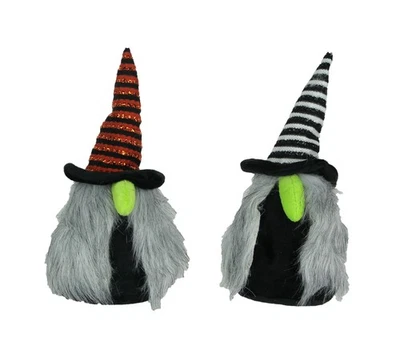 Pair of Whimsical Plush Halloween Witch Nisse Gnome Figures - Image 1 of 3