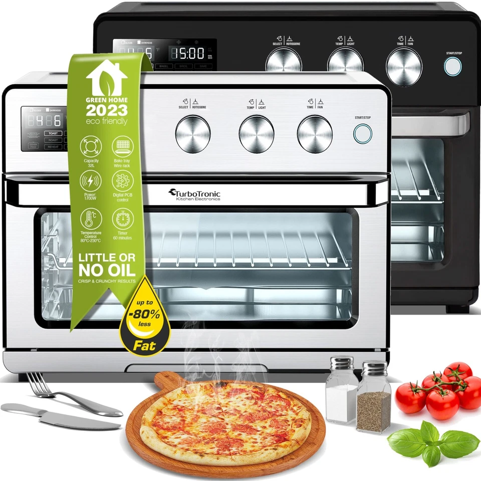 Heißluftofen 32L Pommes Mini Backofen Heiß Luftfritteuse Airfryer Power Heiss - Bild 1 von 1