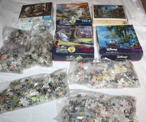 Set 10 Disney Thomas Kinkade Puzzles bis 10. Jahrestag Meerjungfrau Bambi Schneewittchen - Bild 1 von 10