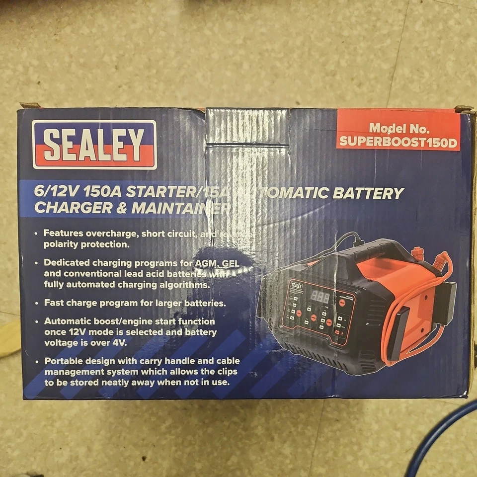 Sealey SUPERBOOST150D 6/12V 150A Starter/Automatic Battery Charger & Maintainer - Image 1 of 2