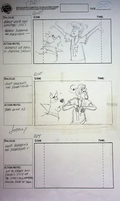 Scooby-Doo!  Película Jerry Eisenberg 2009 guión gráfico dibujado a mano #LF Foto 1 de 2