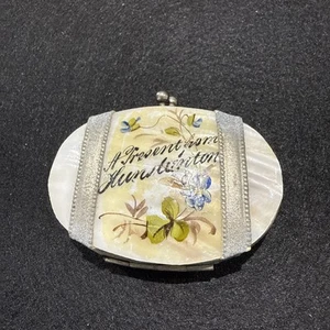 Antique Victorian Mother of Pearl Souvenir Accordion Coin Purse Made In Germany - Picture 1 of 6
