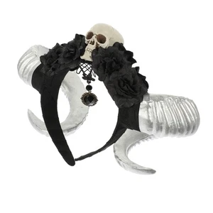 Devil Horn Veil Miss Fashion Headband for Women Hair Decor Halloween Headdress - Picture 1 of 12