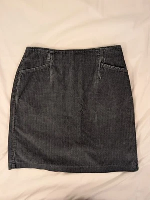 复古 Eddie Bauer 灯芯绒裙 14 码绿色口袋小屋核心小屋波西米亚 — 第 1/4 张图片