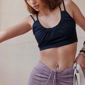 Free People FP Movement Hot Tip Double Strap Workout Crop Top schwarz Größe Large - Bild 1 von 16