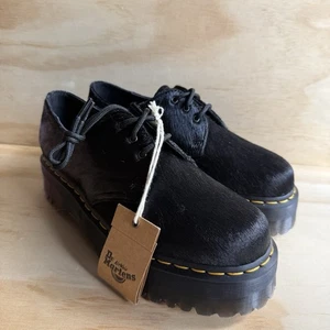 Doc Dr. Martens 1461 Plataforma Cuádruple Terciopelo Derby Oxford Negro EE. UU. CON 10 M 9 NUEVO - Imagen 1 de 12