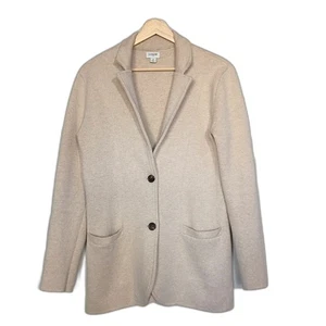 J Crew Sweater Blazer 100% Cotton Oatmeal Beige S G9309 Knit Capsule Wardrobe - Picture 1 of 8
