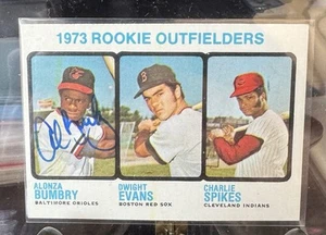 1973 Topps Dwight Evans SIGNED Al Bumbry 614 RC Red Sox AUTO PHOTO MATCHED - Picture 1 of 15
