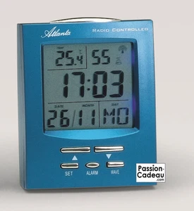 Funkwecker blau, Temperatur- und Datumsanzeige, Atlanta, 2 Alarme 1469 - Bild 1 von 1