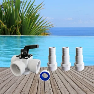 PoolSun 3 Wege Ventil Pool Schwimmbad Adapter Pumpe Poolheizung 32mm 38mm - Bild 1 von 6