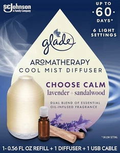 Glade Aromatherapy Cool Mist Essential Oil Diffuser Kit “Choose Calm” - Picture 1 of 5