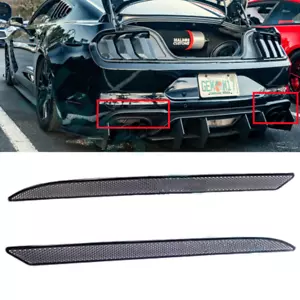 For 2018-22 Ford Mustang Smoke Tinted Lens Rear Bumper Diffuser Reflector A Pair - Picture 1 of 9
