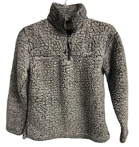 Boxer Craft Youth Size Medium Gray Jacket Fleece 1/4 Zip Sherpa Pullover - Picture 1 of 8