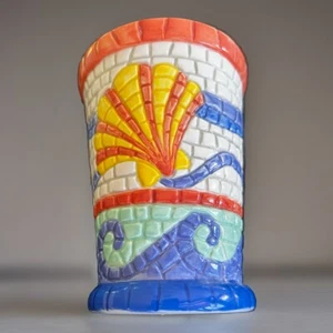 Vintage Wamsutta Cancun Mosaic Bathroom Vanity Ceramic Tumbler 4” - Picture 1 of 11