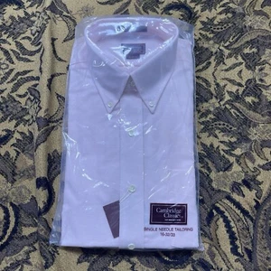 Vtg Cambridge Classics Pink Long Sleeve Button Up Dress Shirt Men Size 16 New - Picture 1 of 6