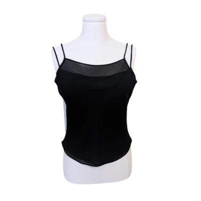 Top cami de malla negra Joseph Ribkoff vintage años 90 en capas gótico caprichoso talla 8  Foto 1 de 4