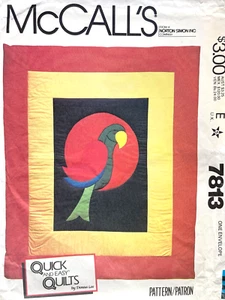 Edredón McCall' Parrot años 80 patrón 7813 tamaño doble 72"x85" sin cortar - Imagen 1 de 2