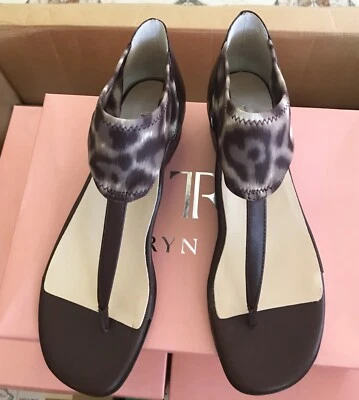 Sandalias Taryn Rose "Kael" para mujer con correa en T - 7M - Marrón Multi Amimal Stretch Foto 1 de 4