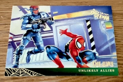 FLEER Ultra 95 Marvel Spider-Man Gold Foil card #130 Unlikely Allies- The Jury - Image 1 of 2
