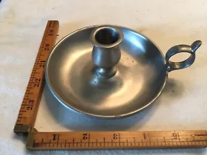Vintage Zinn Kerzenständer Halter mit Fingerschlaufe gestempelt Handarbeit Pfaltzcraft - Bild 1 von 4