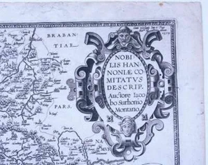 HAINAUT 1579 MAP ORTELIUS GENUINE OLD KARTE FLANDRE BELGIQUE MONS 16th century - Picture 1 of 12