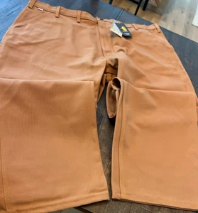 NWT - Mens CARHARTT Dark Khaki FLAME RESIST Canvas Work Pants (48 x 30) - Picture 1 of 4