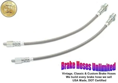 FRONT STAINLESS BRAKE HOSES Mercury Cyclone 1968 1969 1970 1971 - Front Drum - Image 1 of 2