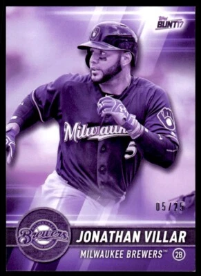 2017 Topps Bunt Purple Jonathan Villar 05/25 Milwaukee Brewers #62 - Image 1 of 2