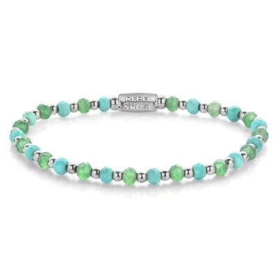 REBEL & ROSE Schmuck Damen-Armband Blue Green Adventure 4 mm RR-40144-S-S - Bild 1 von 2