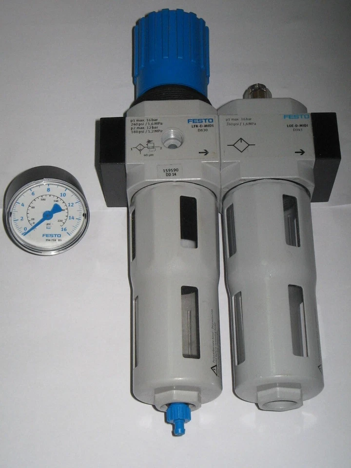 NEW FESTO FRC-1/2-D-MIDI 159590 Air Filter Regulator / Lubricator - Image 1 of 1