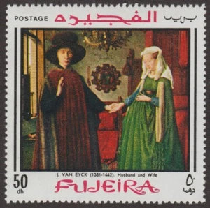 EAS_STAMPS Fujiura Art on stamps Lot #10 Van Eyck: Husband and Wife JT EST - Bild 1 von 1