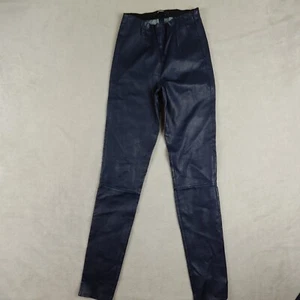 Uterque Hose Damen XS Blau Skinny Edgy Chic Urban Echt Lammleder Tapered - Bild 1 von 20
