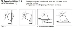 Teleflex SeaStar HA5419 Helm Dash Mounting Bracket 20 Degree Wedge Kit Boat Stee - Bild 1 von 10