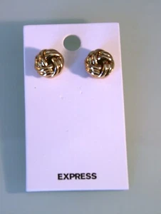 Orecchini a perno Express tono oro doppio nodo lucido 5/8" - Foto 1 di 2