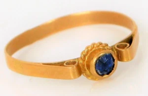 VTG BEAUTIFUL 19K YELLOW GOLD PORTUGUESE HALLMARKS DAINTY SMALL CHILD RING SZ 1 - Picture 1 of 2