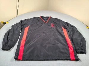 Vintage FIREBALL Cinnamon Whisky Jacket Mens Large Black Windbreaker Y2K Party - Picture 1 of 18