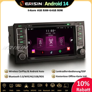 64GB Android 14 Autoradio GPS DAB+ CarPlay CD DSP RDS Für VW Multivan T5 Touareg - Bild 1 von 23