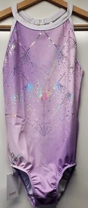 Sylvia P Sleeveless Gymnastics Leotard Lavender Purple Ombre Sequins AGA Adult S - Picture 1 of 5