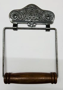 Antique Iron Toilet Roll/Paper Holder, Victorian Bathroom, Vintage Wall Mount - Picture 1 of 3