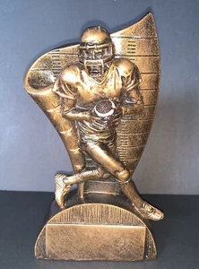 FOOTBALL TROPHY 3-D RESIN Copper Color AWARD Trophy 6 1/2” Tall - Picture 1 of 12
