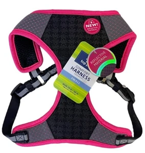 New Top Paw Adjustable Pet Harness Dog Neon Pink Black Reflective Size Small - Picture 1 of 4