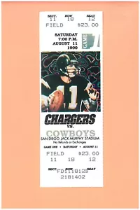 Emmitt Smith PRO Debut 8-11-1990 FULL ticket Dallas Cowboys @ San Diego Chargers - Picture 1 of 4