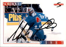 Stephane Fiset Signed 1995/96 Score Card #205 Quebec Nordiques