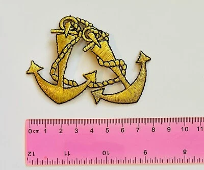 Anchor Flag Patch Iron On Patch Ocean Sea Nautical Water Sailing - Image 1 of 2