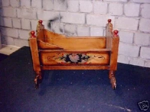 Puppenwiege Puppen Wiege Wiegen  Puppenmöbel   Länge 56cm Massivholz Nr.1 - Bild 1 von 1